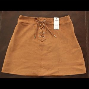 A&F suede lace up skirt